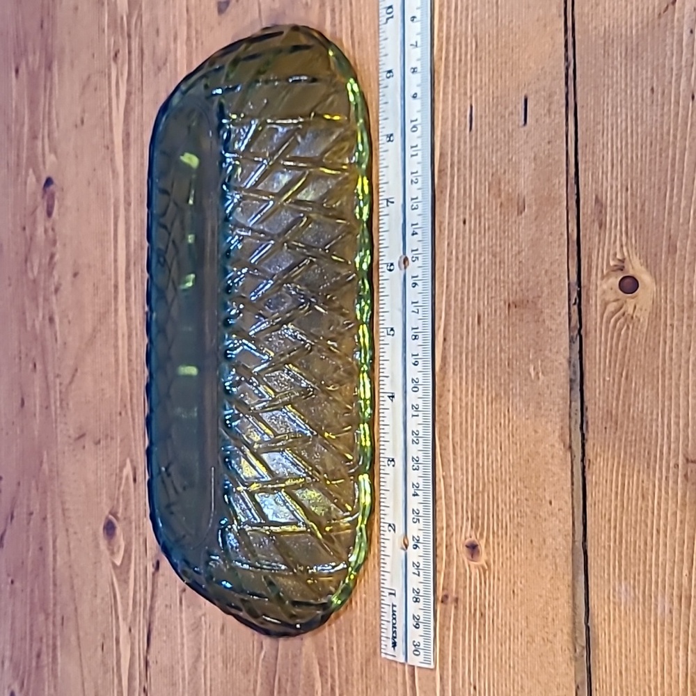 Indiana Glass green oblong celery dish - Picture 3 of 5